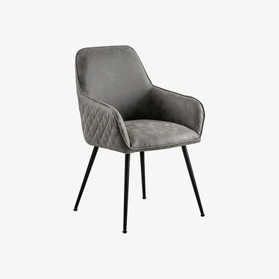 My Furniture Watson Carver Chair - Grey - Faux Leather