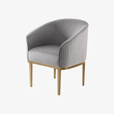 My Furniture Ella Dining Chair - Dove Grey - Brass Base