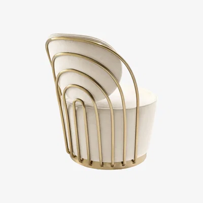 My Furniture Cascade Brass Swivel Chair - Chalk