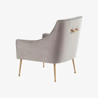 My Furniture Mason lounge Chair - Dove Grey – Brushed Gold Legs