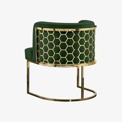 My Furniture Alveare Dining Chair Brass - Bottle Green
