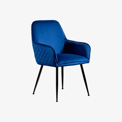 My Furniture Watson Carver Chair Ink Blue with Black Legs