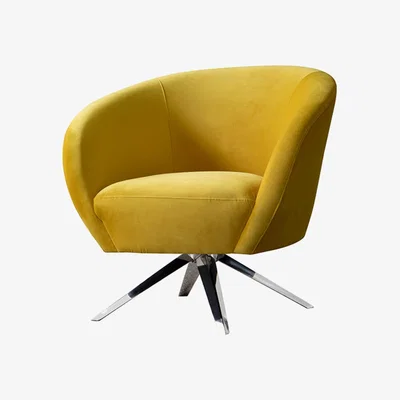 My Furniture Brodie Swivel Chair - Mustard - Silver Base