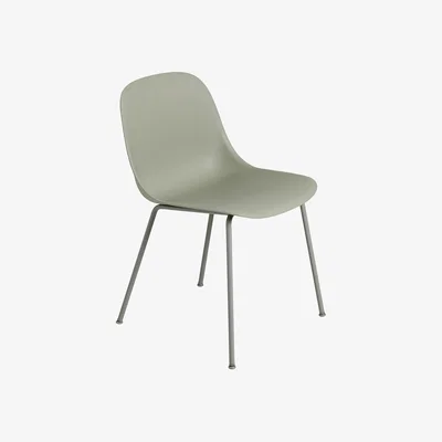 Made in Design Fiber Chair plastic material green / Metal legs - Recycled plastic - Muuto