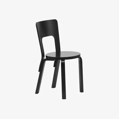Made in Design 66 Chair wood black / Alvar Aalto, 1935 - ARTEK