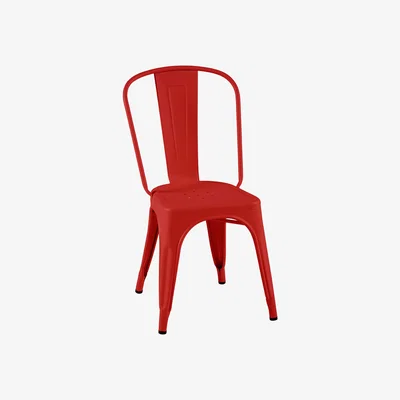 Made in Design A Indoor Stacking chair metal red / Steel Colour - For indoors - Tolix