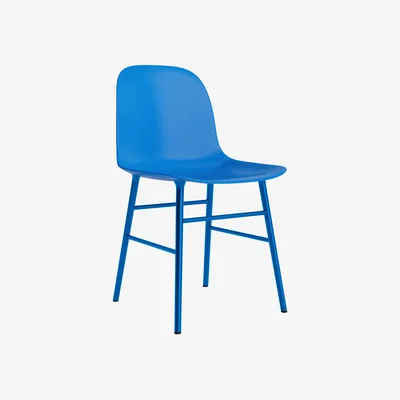Made in Design Form Chair plastic material blue / Base, legs Metal - Normann Copenhagen