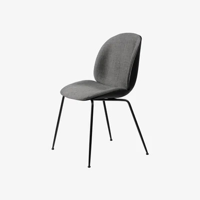 Made in Design Beetle Padded chair textile grey / Front padding - Metal legs - Gubi