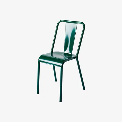 Made in Design T37 Stacking chair metal green / Reissued 1937 - Tolix
