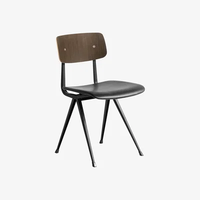 Made in Design Result Chair leather black natural wood / Reissued 1958 - Hay