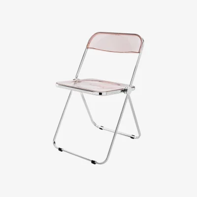 Made in Design Plia Folding chair plastic material pink / Giancarlo Piretti, 1967 - ANONIMA CASTELLI