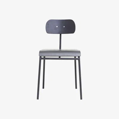 Made in Design School Chair - / Wood & metal by House Doctor Black
