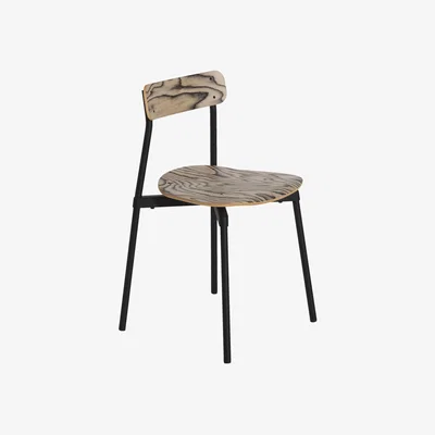 Made in Design Fromme Stacking chair natural wood / Alpi veneer by Ettore Sottsass, 1980 - Petite Friture