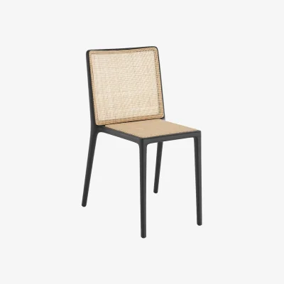 Made in Design Belvedere Vienna Stacking chair cane & fibres black / INDOOR - Rattan braiding - Kartell