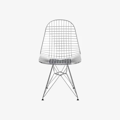 Made in Design Wire Chair DKR Chair metal silver / By Charles &amp; Ray Eames, 1951 - Vitra