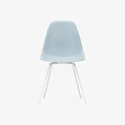 Made in Design RE DSX - Eames Plastic Side Chair Chair plastic material blue / (1950) - White legs / Recycled - Vitra
