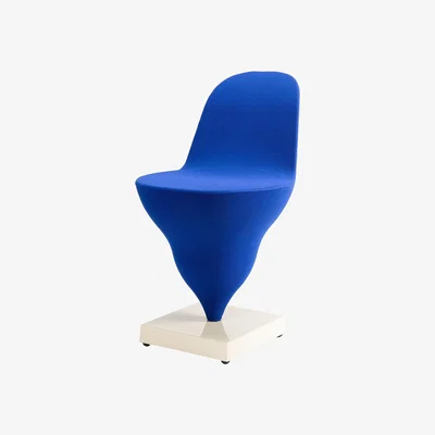 Made in Design Gelato Padded chair textile blue - Moustache