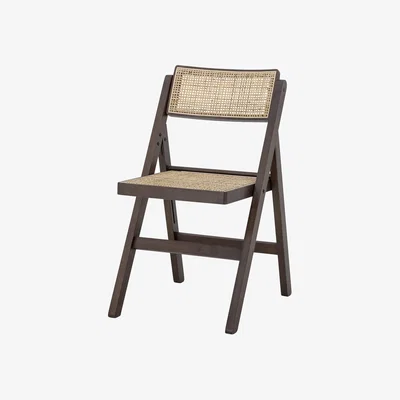 Made in Design Loupe Folding chair brown natural wood / Wood & canework - Bloomingville