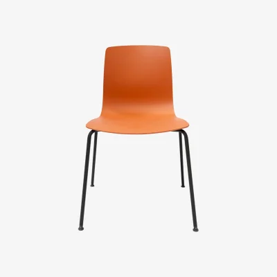 Made in Design Aava 02 Stacking chair plastic material orange / 4 legs - Recycled polypropylene - Arper