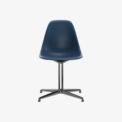 Made in Design RE DSL - Eames Plastic Side Chair Chair plastic material blue / (1950) - Base La Fonda / Recycled - Vitra