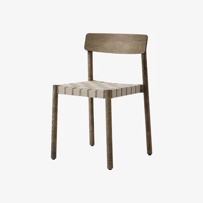 Made in Design Betty TK1 Stacking chair wood brown / Linen straps - &tradition