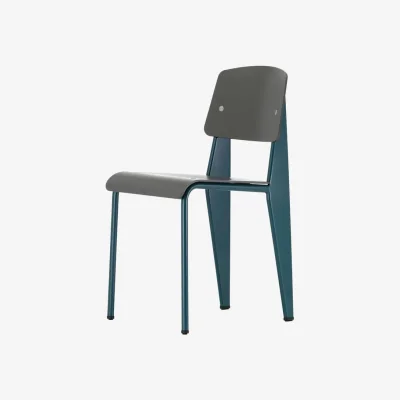 Made in Design Standard SP Chair plastic material blue grey / Jean Prouvé, 1934 - Metal & plastic - Vitra