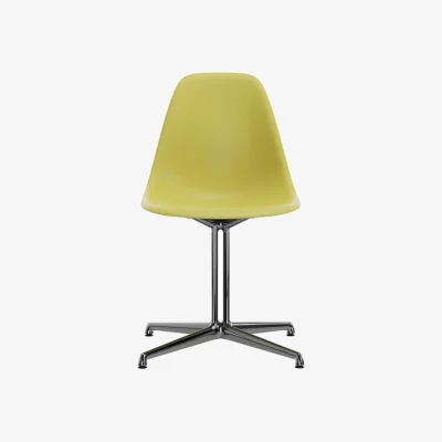 Made in Design RE DSL - Eames Plastic Side Chair Chair plastic material yellow / (1950) - Base La Fonda / Recycled - Vitra