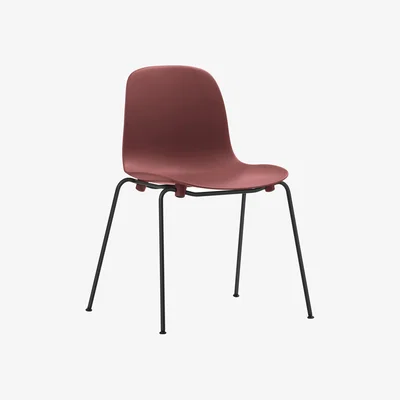 Made in Design Form Stacking chair plastic material red / 4 metal legs - Normann Copenhagen