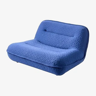 Made in Design Puff Easy chair textile blue / XL fireside chair - L 130 cm / Quilted - Pols Potten