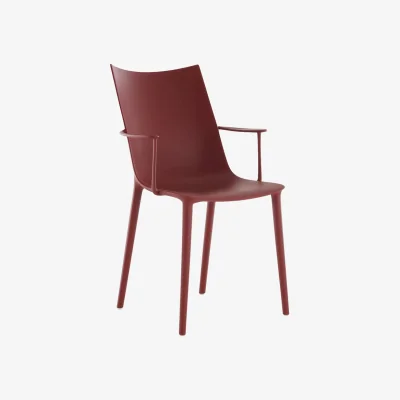 Made in Design H.H.H Chair plastic material red / Soft touch - Recycled - Kartell