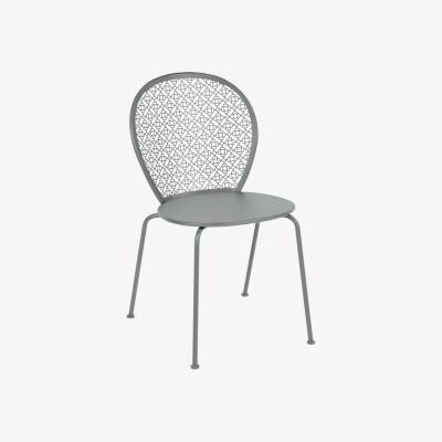 Made in Design Lorette Stacking chair metal grey / Perforated metal - Fermob