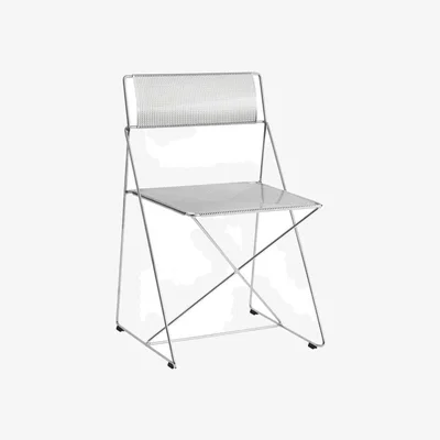 Made in Design X-Line INDOOR Stacking chair metal / Reissue 1977 - Perforated steel - Hay