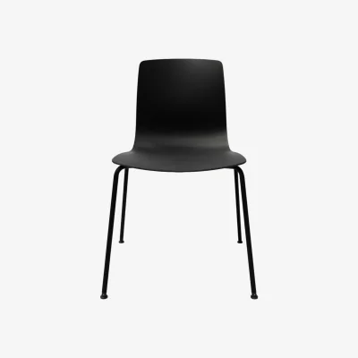 Made in Design Aava 02 Stacking chair plastic material black / 4 legs - Recycled polypropylene - Arper
