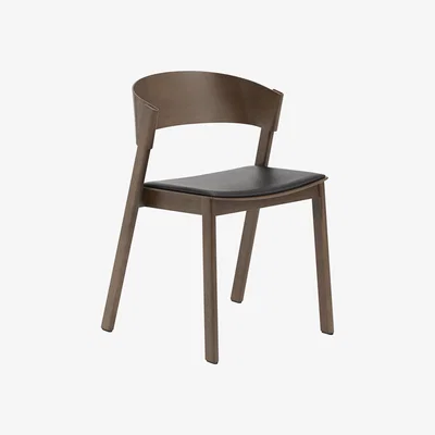 Made in Design Cover Stacking chair wood brown / Leather seat - Muuto