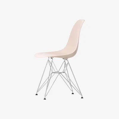 Made in Design DSR - Eames Plastic Side Chair Chair - / (1950) - Chromed legs by Vitra Pink