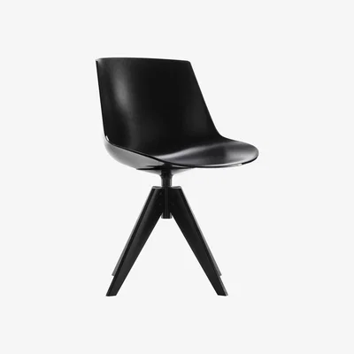 Made in Design Flow Swivel chair - 4 VN steel legs by MDF Italia Black
