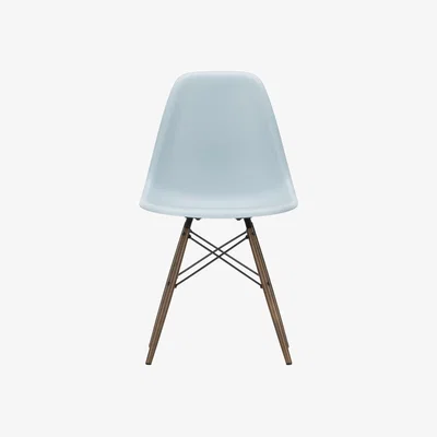 Made in Design DSW - Eames Plastic Side Chair Chair - / (1950) - Dark wood by Vitra Blue/Grey