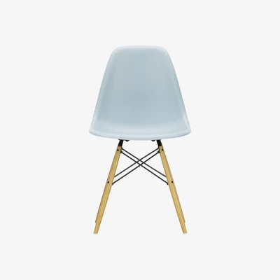 Made in Design DSW - Eames Plastic Side Chair Chair - / (1950) - Light wood by Vitra Blue/Grey