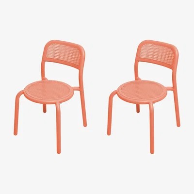 Made in Design Toní Stacking chair metal orange / Set of 2 - Perforated aluminium - Fatboy
