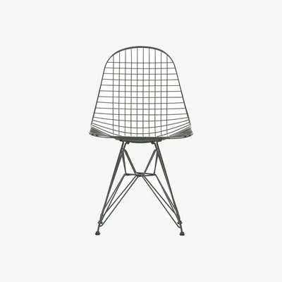 Made in Design Wire Chair DKR Colours Chair metal green / By Charles & Ray Eames, 1951 - Vitra