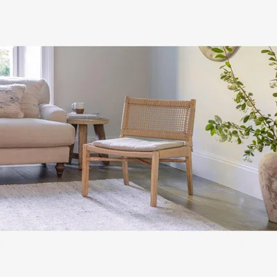 Nkuku nkuku Aamani Mango Wood & Cord Occasional Dining Chair | Seating | Natural