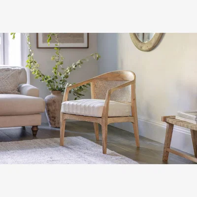 Nkuku nkuku Nabhi Mango Wood & Cane Occasional Dining Chair | Seating | Natural