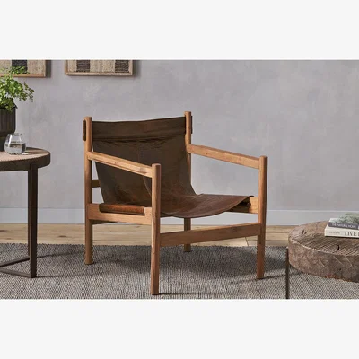 Nkuku Nkuku Dalibar Leather Lounger | Chairs Stools & Benches | Tan
