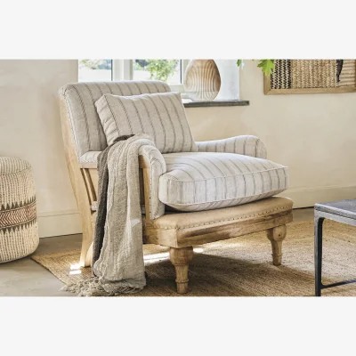 Nkuku nkuku Abe Deconstructed Linen Armchair | Seating | Natural