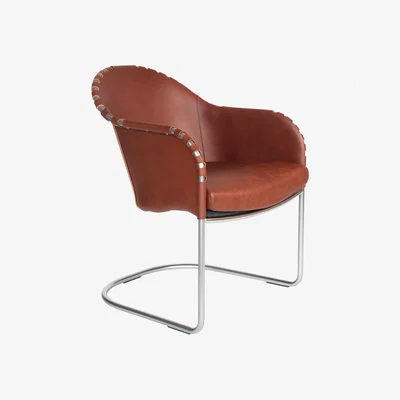 Nordic Nest Källemo Ingo V.I.P armchair Leather brown vintage-matte chrome