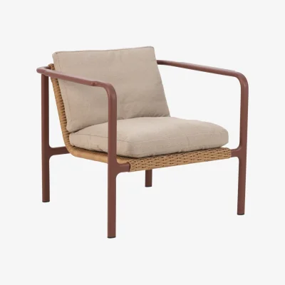 Nordic Nest Brafab Motty armchair Zin red-teddy beige