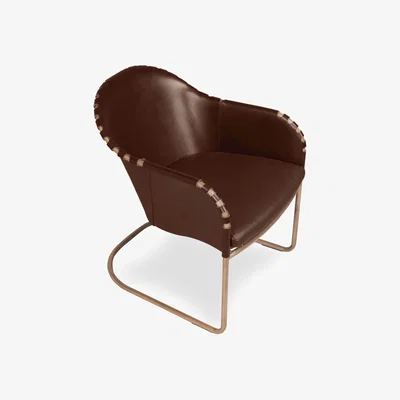 Nordic Nest Källemo Ingo armchair Cigar brown–brass treated