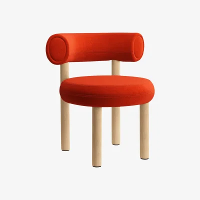 Nordic Nest Tom Dixon Fat dining chair Brushed oak Hallingdal 65 Orange
