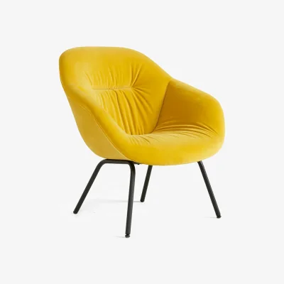 Nordic Nest HAY About a Lounge AAL87 Soft armchair Lola yellow-black steel frame
