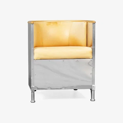 Nordic Nest Källemo Aluminum armchair polished Leather Tärnsjö natural-beech